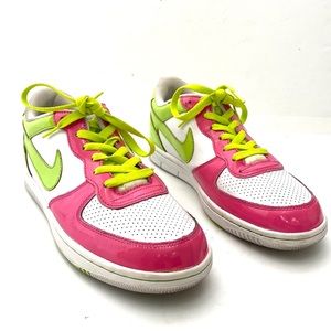 Nike Women's Neon Green/Pink SB Dunk Low Top Sneakers